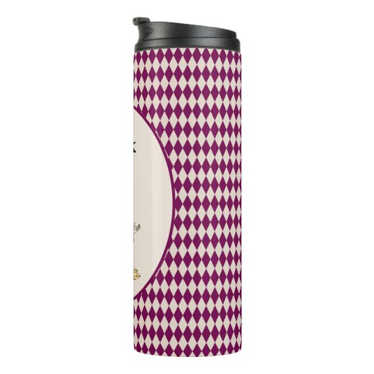 Trink Mad Hatter Alice im Wunderland Magenta Thermosbecher (Nach rechts gedreht)