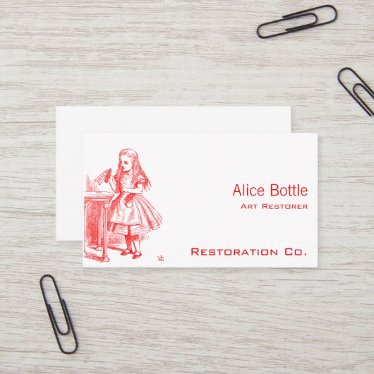 Trink mich (Alice) Visitenkarte (Vorderseite/Rückseite Beispiel)