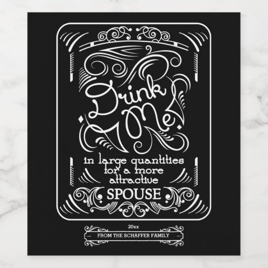 Trink mich! In großen Mengen, lustig Weinetikett (Einzelnes Label)