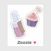 Trink mich, iss mich Alice im Wunderland Aufkleber (Blatt)