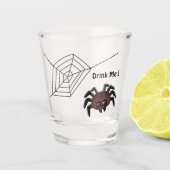 Trink mir Halloween-Spinne Schnapsglas (Vorderseite)