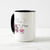 "Trink Tee. Lies Bücher. Sei glücklich! - Gemütlic Tasse (Vorderseite Links)