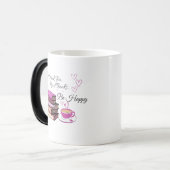 "Trink Tee. Lies Bücher. Sei glücklich! - Gemütlic Verwandlungstasse (Vorderseite Links)