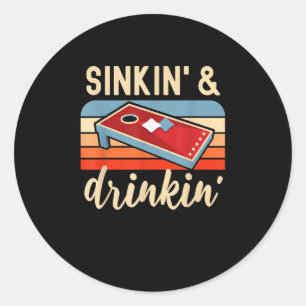 Trink-Toss-Spiel Cornhole Spaß Runder Aufkleber