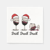 Trink Trank Trunken Weihnachtswein Serviette (Vorderseite)