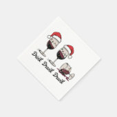 Trink Trank Trunken Weihnachtswein Serviette (Ecke)