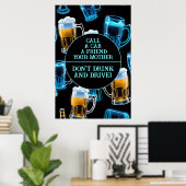 Trink und fahre nicht zwei Bar Poster (Heimbüro)