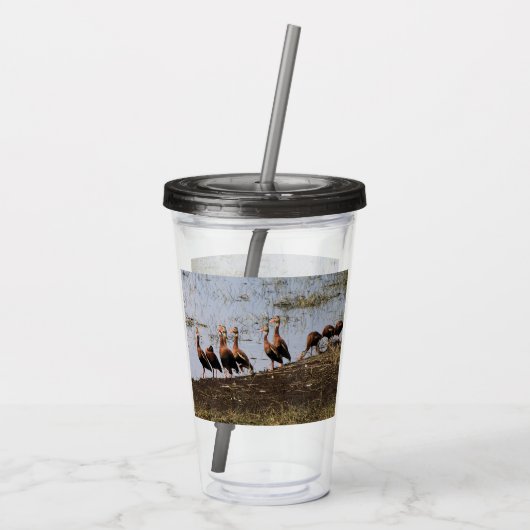 Trinkartikel Acrylglas mit Pfeifenten Acryltrinkbecher (Rückseite)