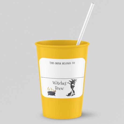 Trinkaufkleber Markenname Hexe Halloween-Party Quadratischer Aufkleber