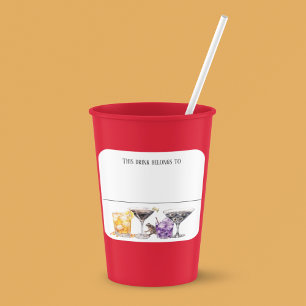 Trinkaufkleber Markenname Hexe Halloween-Party Quadratischer Aufkleber