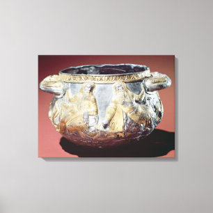 Trinkbecher, der Scythian Soldaten darstellt Leinwanddruck