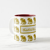 Trinkbecher Dromedar Kamel Design Zweifarbige Tasse (Vorderseite Links)
