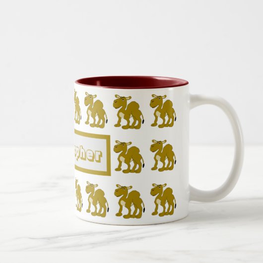 Trinkbecher Dromedar Kamel Design Zweifarbige Tasse (Rechts)