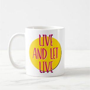 Trinkbecher mit Slogan zur Erholung 'Lebe und lebe Kaffeetasse