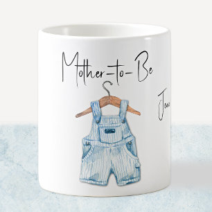 Trinkbecher Mother-to-Be Vintage Blaue Overall Kaffeetasse