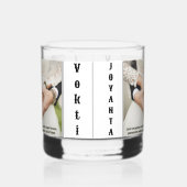 Trinkbehälter Hochzeit Foto mit Name Felsen Glas. Whiskyglas (Links)