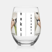 Trinkbehälter Hochzeit Foto mit Name Weinglas Ohne Stiel (Rechts)