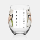 Trinkbehälter Hochzeit Foto mit Name Weinglas Ohne Stiel (Links)