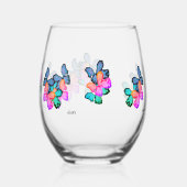 Trinkbehälter Set: Liebe des Schmetterlings Weinglas Ohne Stiel (Rückseite)