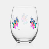 Trinkbehälter Set: Liebe des Schmetterlings Weinglas Ohne Stiel (Rechts)