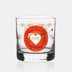 Trinkbehälter Set zum 17. Jahrestag der Hochzeit v Whiskyglas