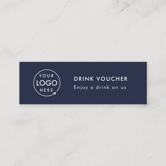 Trinkbeleg | Navy Blue Corporate Logo Card Mini Visitenkarte (Vorderseite)