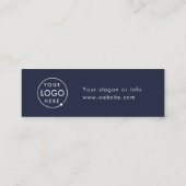 Trinkbeleg | Navy Blue Corporate Logo Card Mini Visitenkarte (Rückseite)