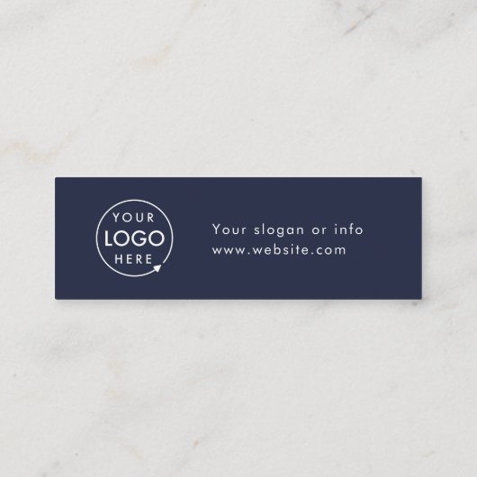 Trinkbeleg | Navy Blue Corporate Logo Card Mini Visitenkarte (Rückseite)