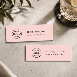 Trinkbeleg   Pink Company Party Event Logo Card Mini Visitenkarte