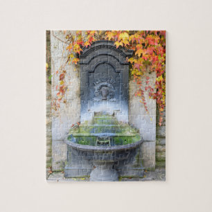 Trinkbrunnen im Herbst, Ungarn Puzzle