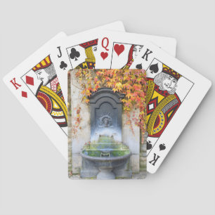 Trinkbrunnen im Herbst, Ungarn Spielkarten