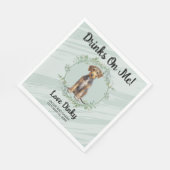 Trinke auf mich! Airedale Terrier Hund Hochzeitsti Serviette (Ecke)