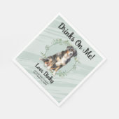 Trinke auf mich! Bernese Mountain Dog Pet Wedding Serviette (Ecke)