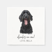 Trinke auf mich! Black Russian Terrier Dog Wedding Serviette (Vorderseite)