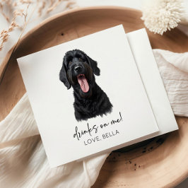 Trinke auf mich! Black Russian Terrier Dog Wedding Serviette