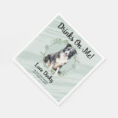 Trinke auf mich! Border Collie Pet Wedding Serviette (Ecke)