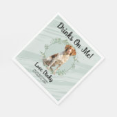 Trinke auf mich! Brittany Spanel Pet Wedding Serviette (Ecke)