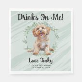 Trinke auf mich! Cockapoo Hunde Hochzeit Serviette (Vorderseite)