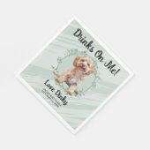 Trinke auf mich! Cockapoo Hunde Hochzeit Serviette (Ecke)