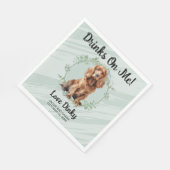Trinke auf mich! Cocker Spanel Dog Pet Wedding Serviette (Ecke)