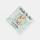 Trinke auf mich! Corgi Dog Pet Wedding Serviette (Ecke)