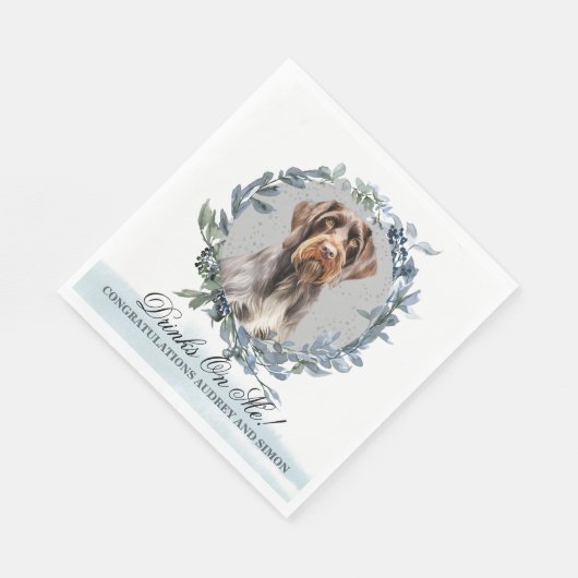 Trinke auf mich! Deutsches Drahthaar Pointer Dog P Serviette (Ecke)