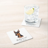 Trinke auf mich! Dobermann Dog Pet Wedding Rechteckiger Pappuntersetzer (Vor Ort)