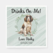 Trinke auf mich! English Springer Spanel Dog Weddi Serviette (Vorderseite)