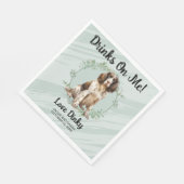Trinke auf mich! English Springer Spanel Dog Weddi Serviette (Ecke)