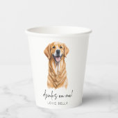 Trinke auf mich! Golden Retriever Hunde Hochzeit Pappbecher (Vorderseite)