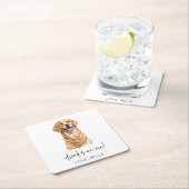 Trinke auf mich! Golden Retriever Hunde Hochzeit Rechteckiger Pappuntersetzer (Vor Ort)