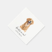 Trinke auf mich! Golden Retriever Hunde Hochzeit Serviette (Ecke)