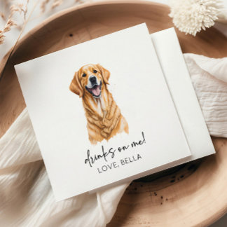 Trinke auf mich! Golden Retriever Hunde Hochzeit Serviette
