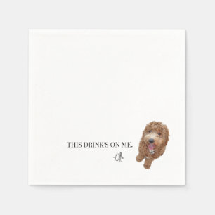 Trinke auf mich! Goldendoodle Cocktail Napkin Serviette